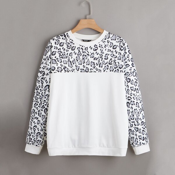 

Plus Graphic Print Drop Shoulder Sweatshirt, White