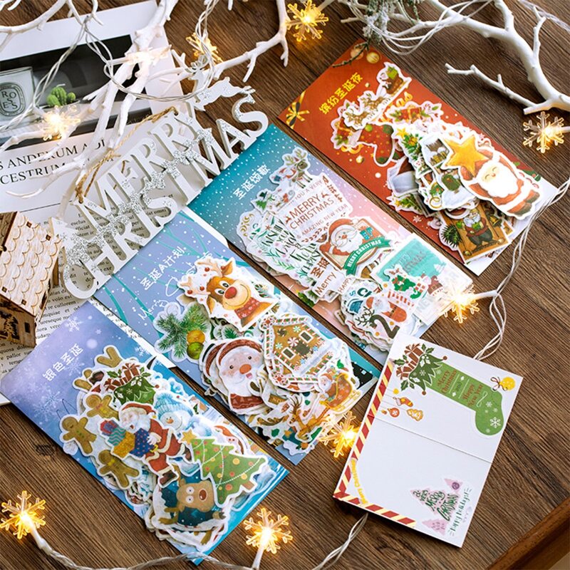 

60pcs Christmas Pattern Random Sticker, Multicolor