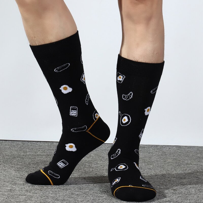 

Guys Fried Egg Print Socks, Multicolor
