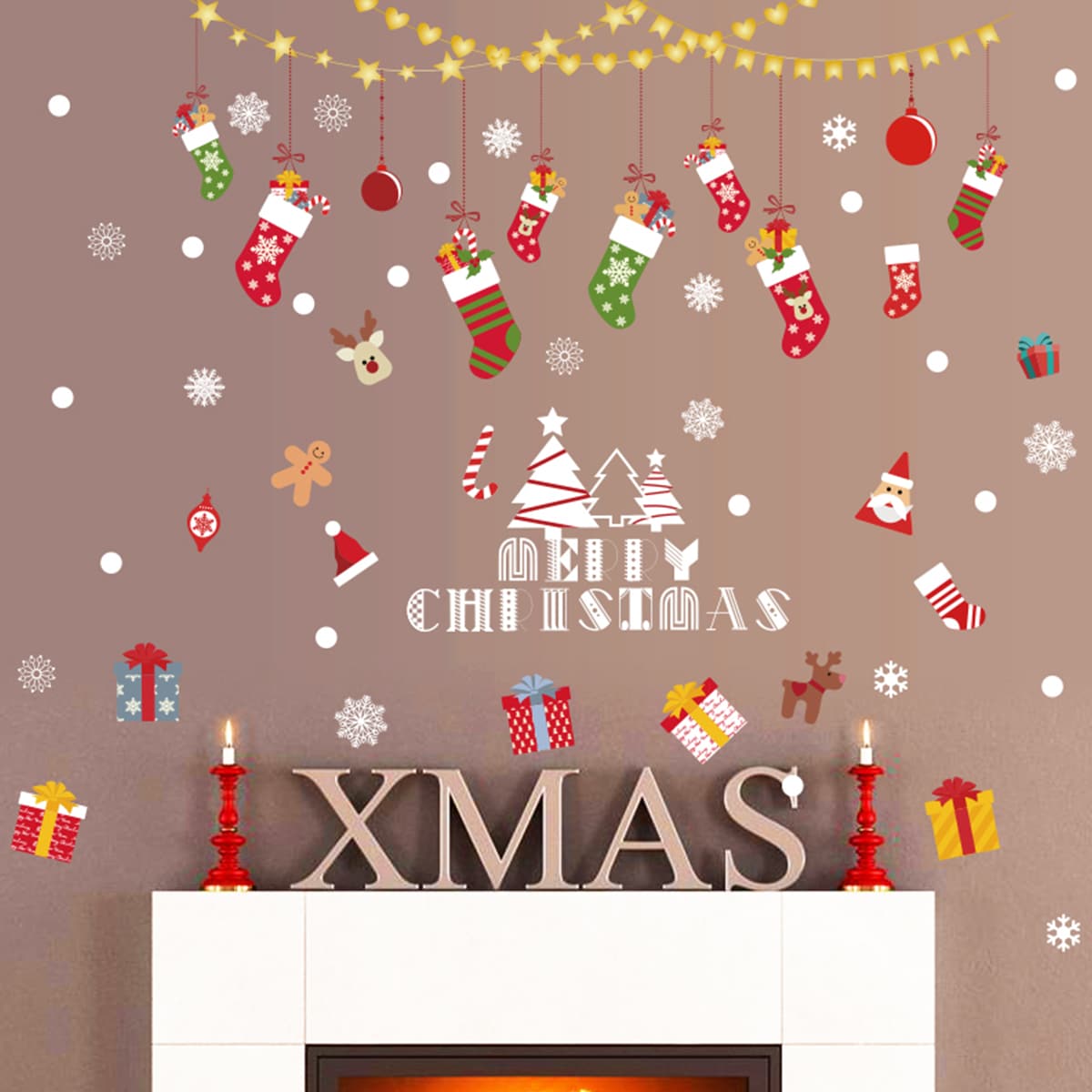 

Christmas Pattern Window Sticker, Multicolor