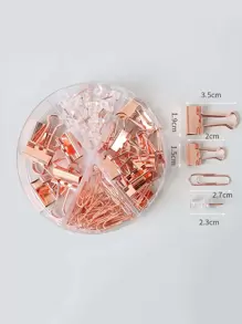 72入組別針和粘合劑夾套裝 - 玫瑰金 - 查看 2