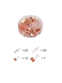 72入組別針和粘合劑夾套裝 - 玫瑰金 - 查看 6