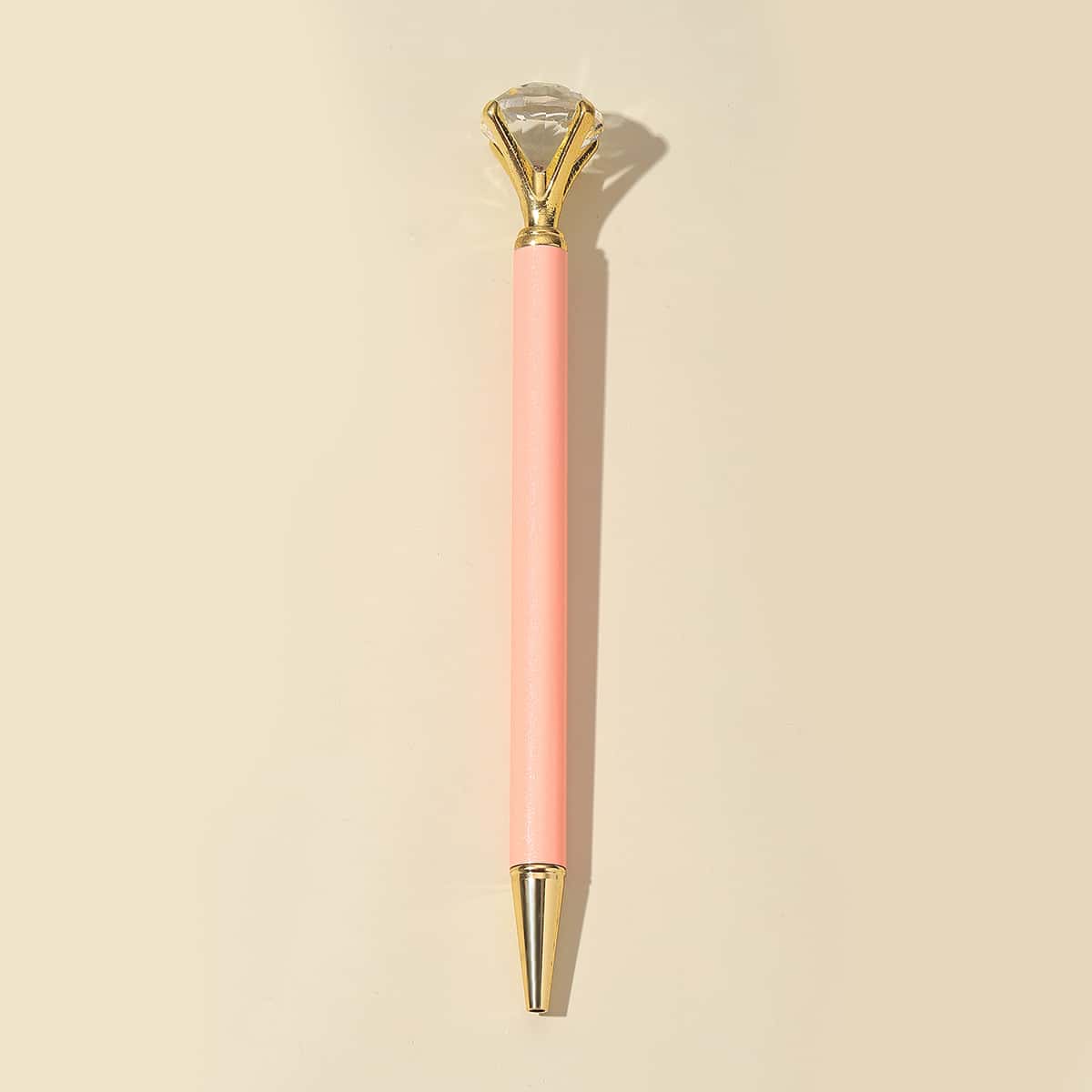 

1pc Diamond Decor Ballpoint Pen, Black