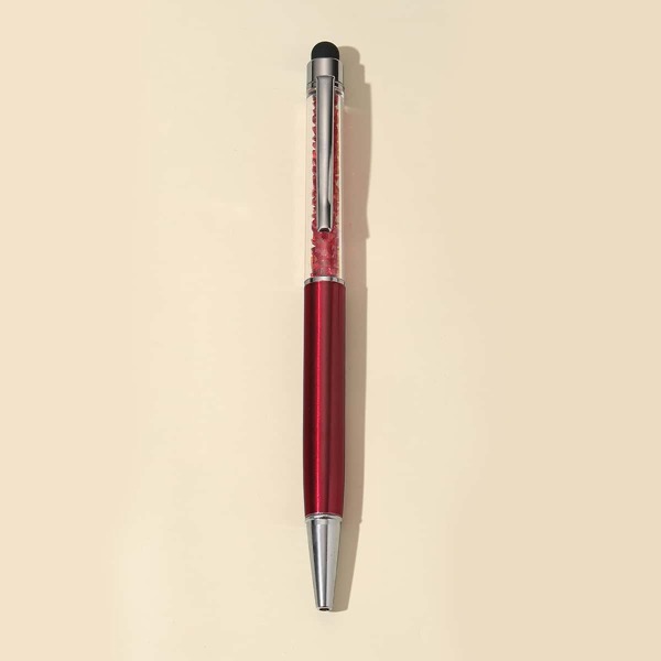 

1pc Crystal Decor Ballpoint Pen, Black