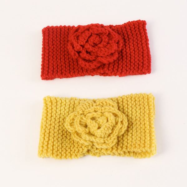 

2pcs Toddler Girls Plain Flower Decor Headband, Multicolor