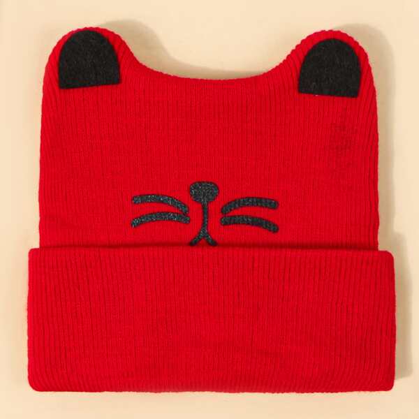 

Baby Ear Design Beanie, Red