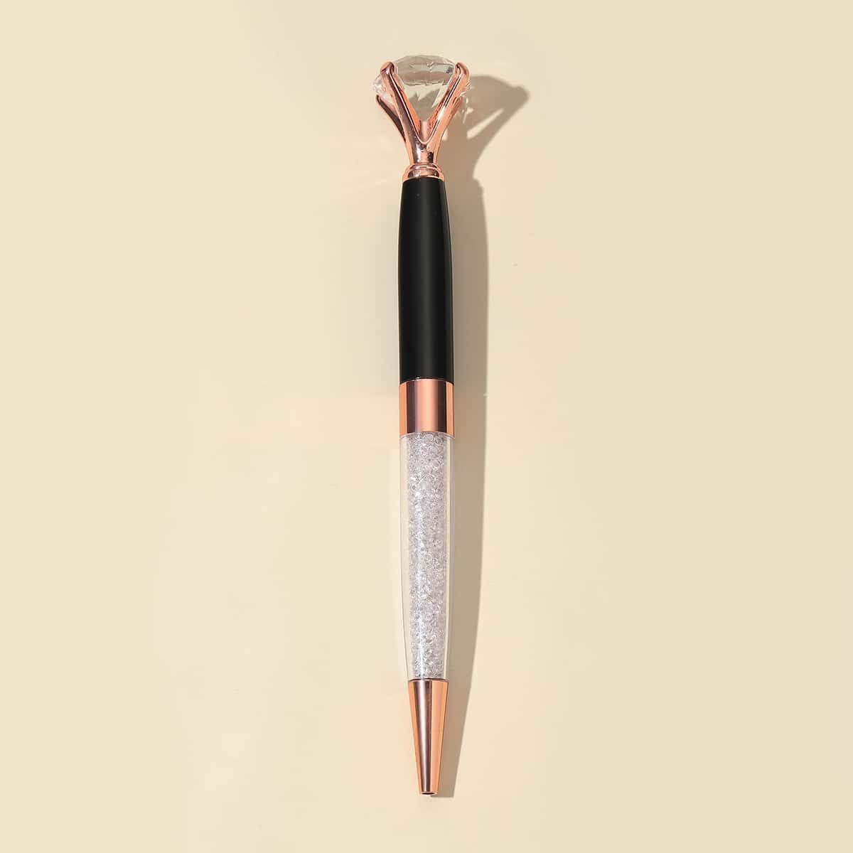 

1pc Diamond Decor Ballpoint Pen, Black