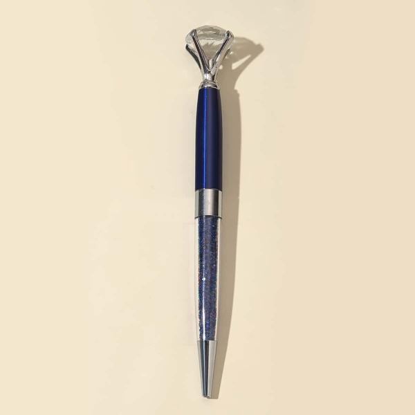 

1pc Diamond Decor Ballpoint Pen, Black