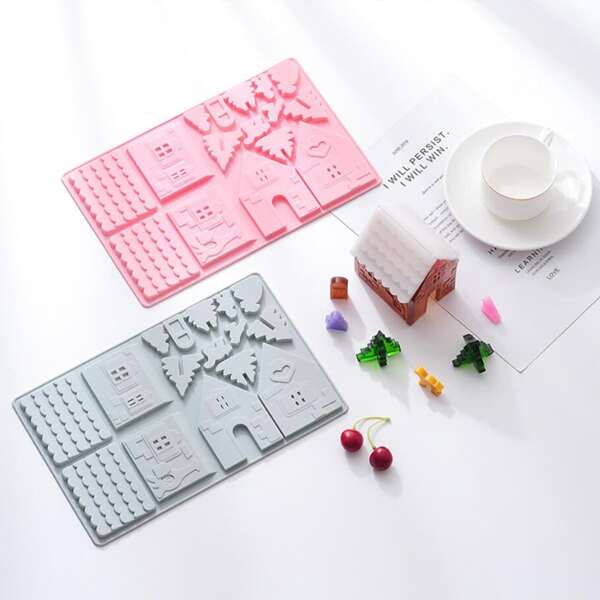 

1pc Random DIY House Chocolate Mold, Multicolor