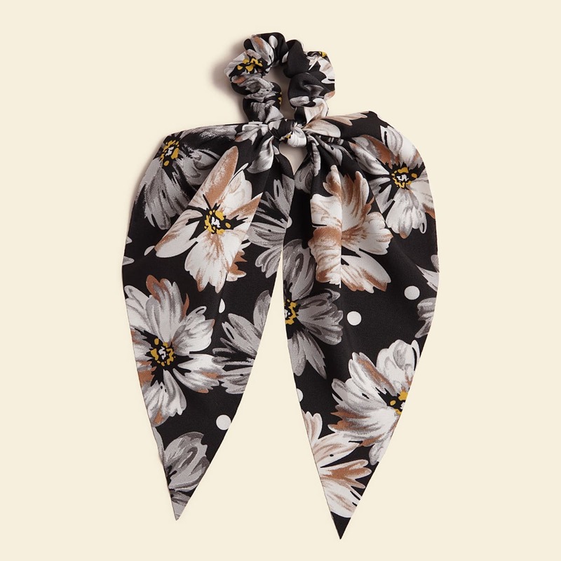 

Flower Pattern Scrunchie Scarf, Multicolor
