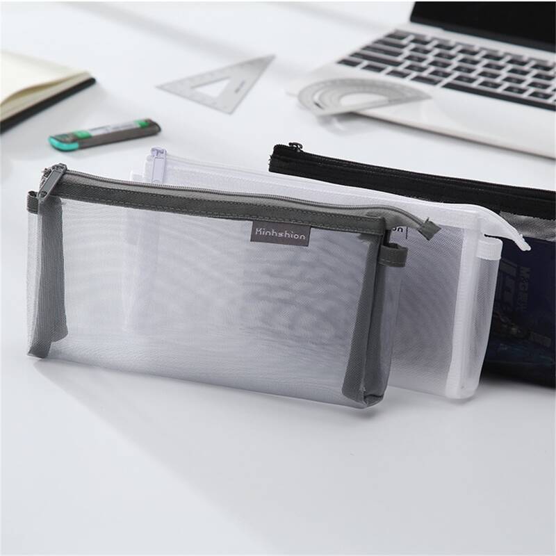 

1pc Random Color Mesh Pencil Case, Multicolor