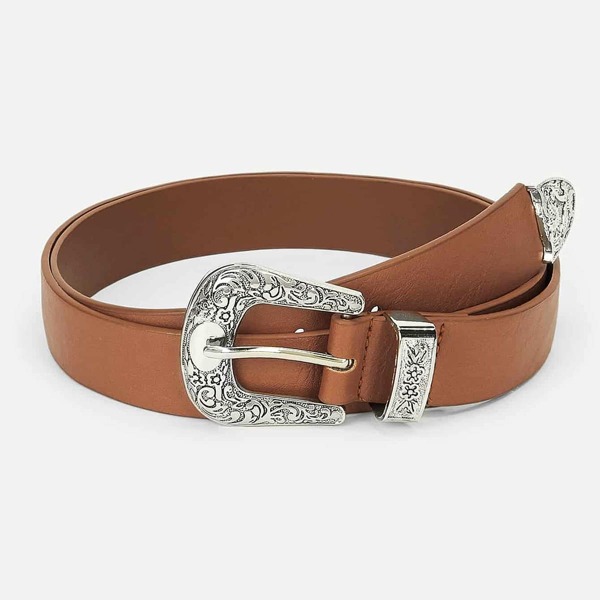 

Metal Buckle Belt, Brown