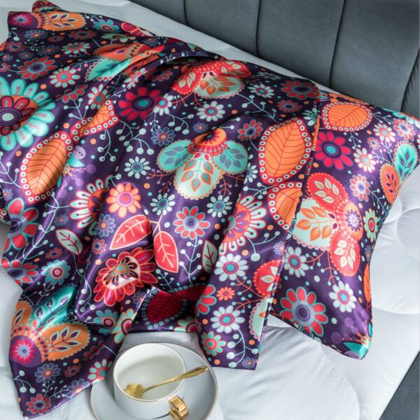 

1pc Flower Print Pillowcase Without Filler, Multicolor