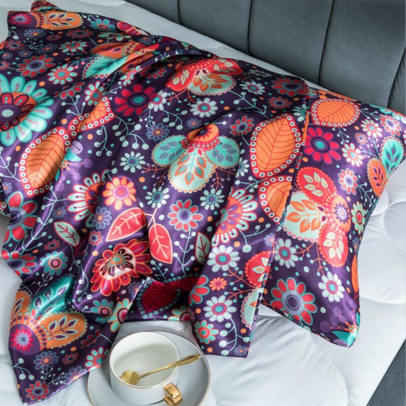

1pc Flower Print Pillowcase Without Filler, Multicolor
