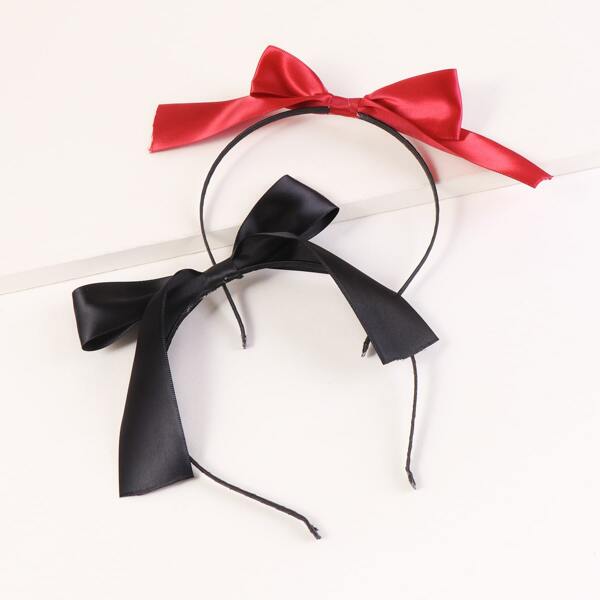 

2pcs Bow Hair Hoop, Multicolor