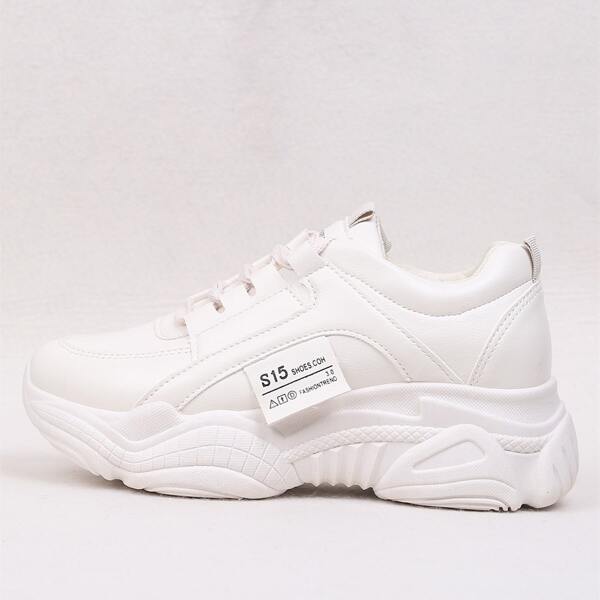 

Lace-up Front Chunky Sneakers, Beige