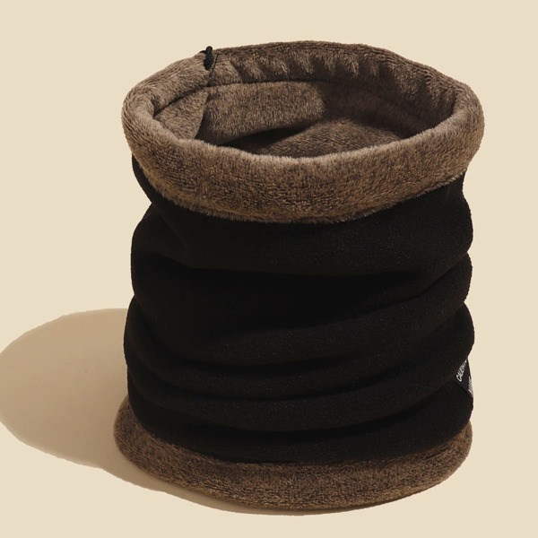 

Men Embroidery Ring Scarf, Black