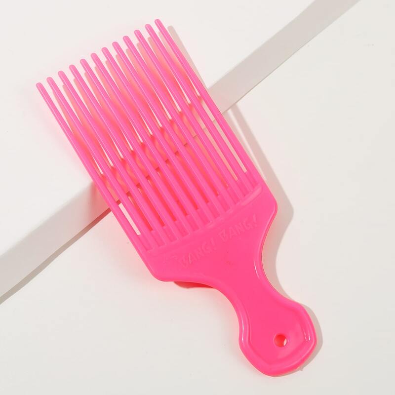 

1pc Solid Hair Comb, Pink