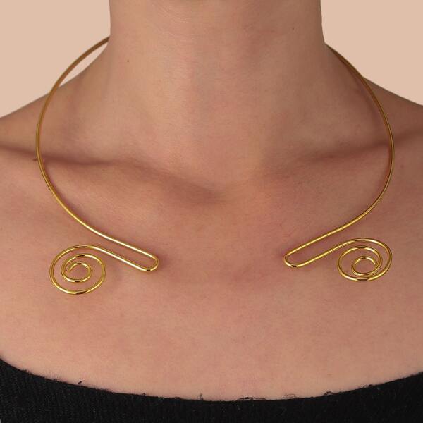 

Spiral Decor Choker, Gold