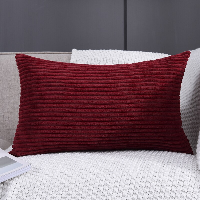 

Plain Lumbar Pillow Cover Without Filler, Burgundy
