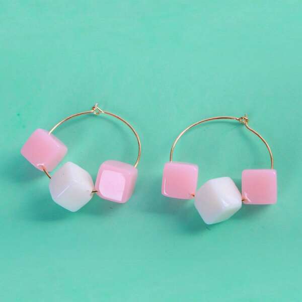 

Cube Beaded Earrings, Multicolor