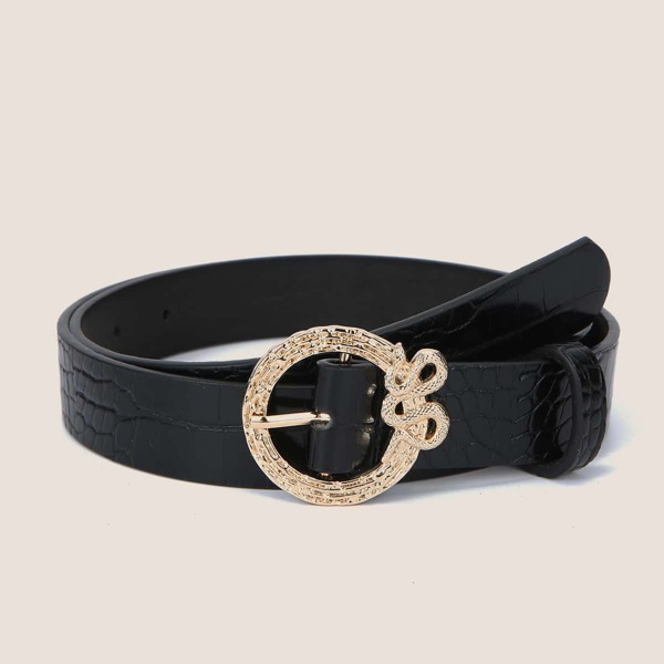 

Snake Buckle Belt, Black