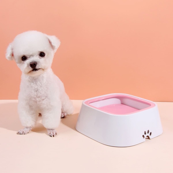 

Colorblock Non-Wetting Mouth Dog Water Bowl, Pink
