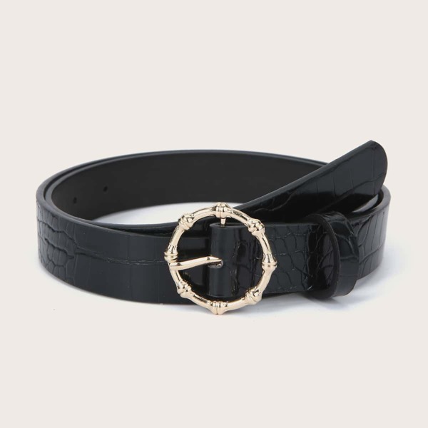 

Bamboo Joint Buckle Belt, Black