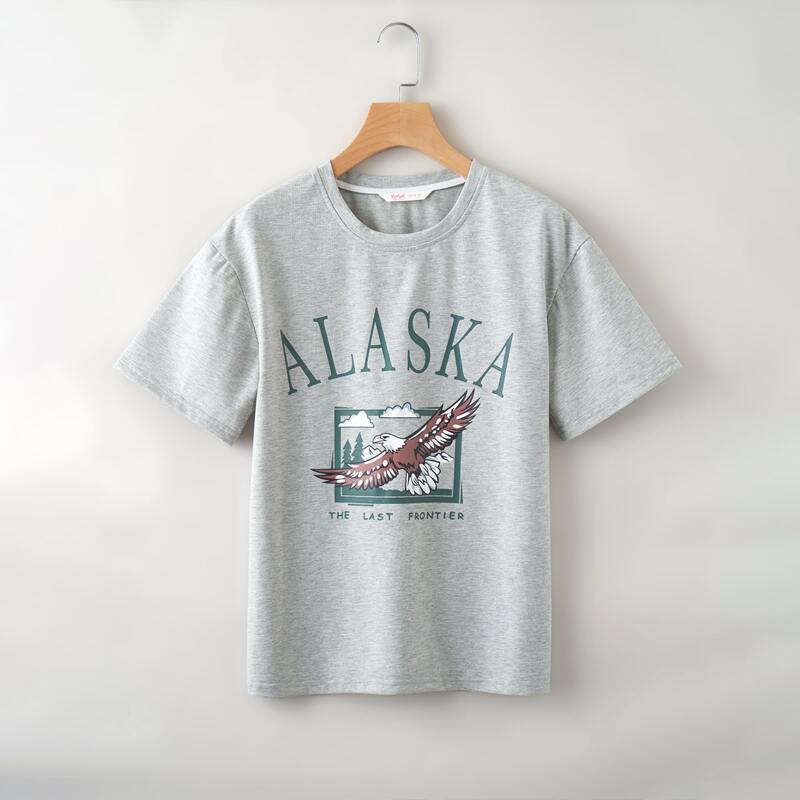 

Letter Eagle Graphic Tee, Light grey