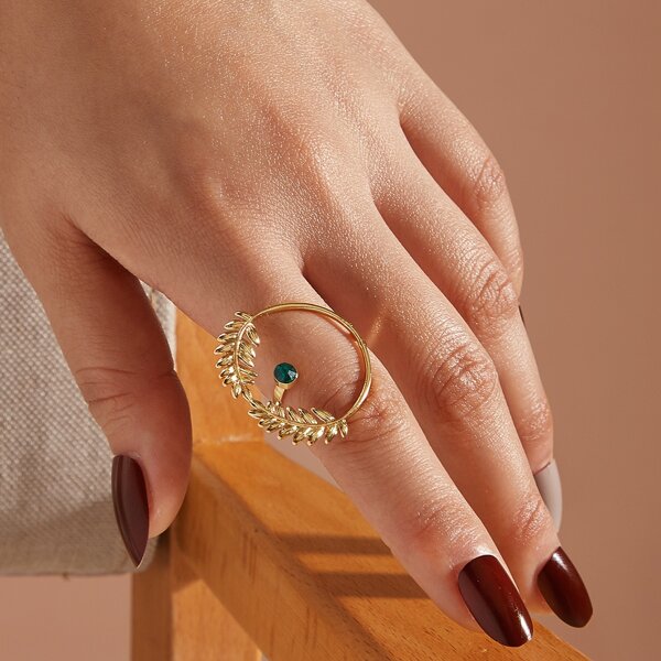 

Rhinestone Detail Creative Ring, Gold