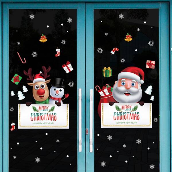 

Christmas Cartoon Graphic Window Sticker, Multicolor