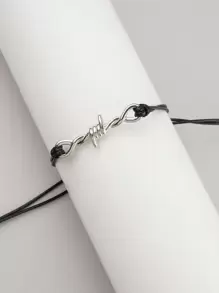 Hợp kim vòng tay tối giản dành cho nam giới thời trang và được ưa chuộng để làm quà tặng trang sức và cho vẻ ngoài sành điệu - màu đen - Xem 1