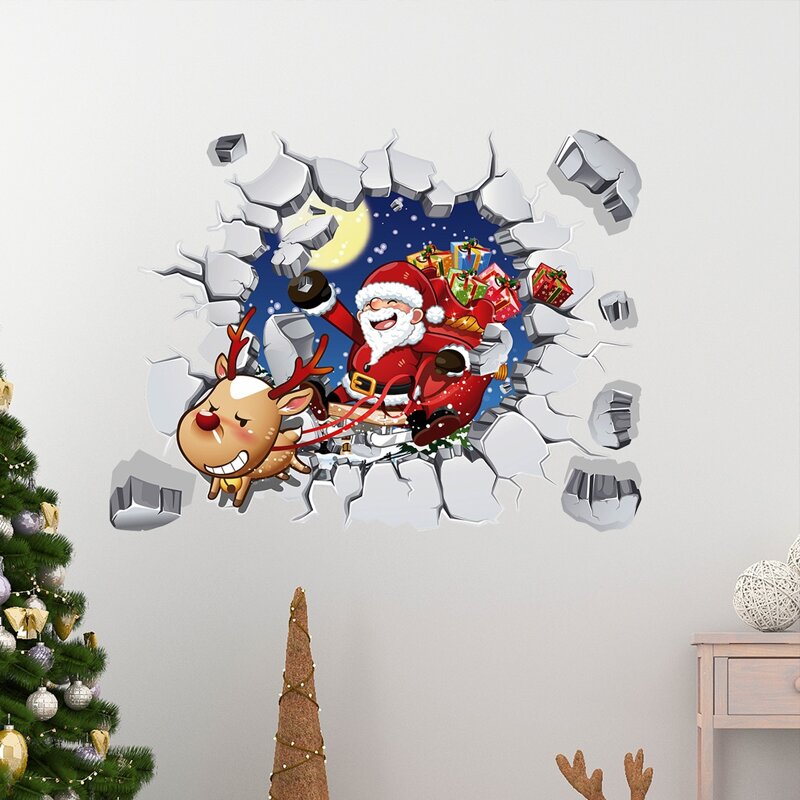 

Christmas Cartoon Graphic Wall Sticker, Multicolor