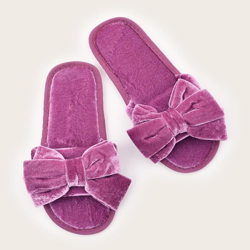 

Bow Decor Slippers, Hot pink