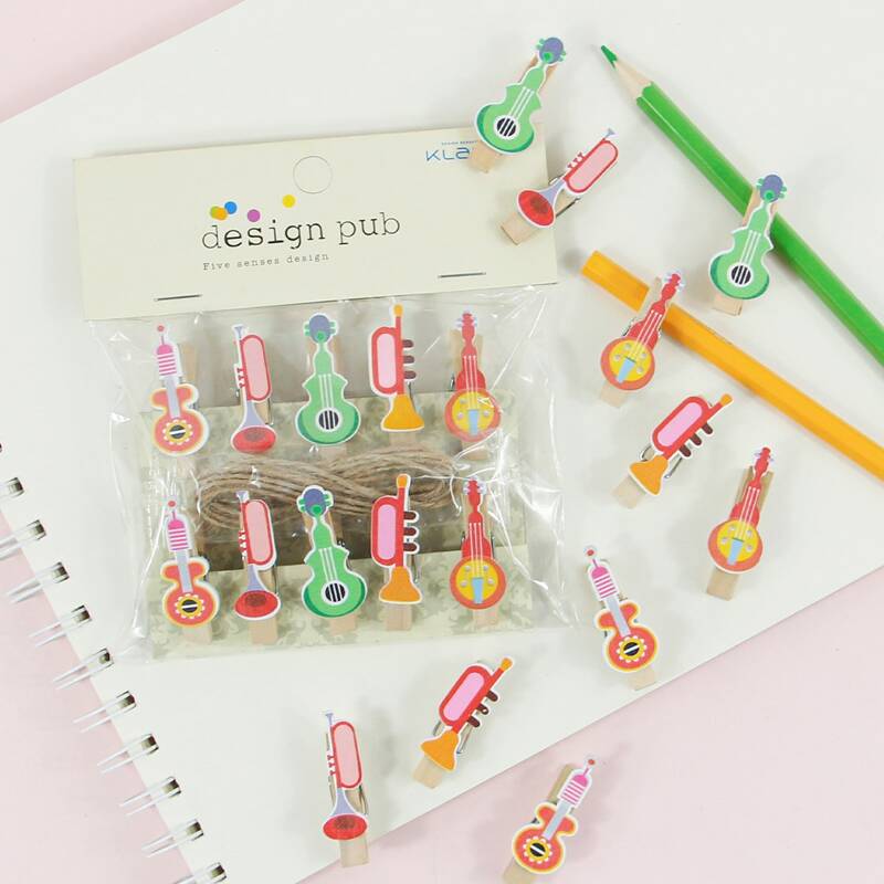 

1set Musical Instrument Wooden Clip, Multicolor