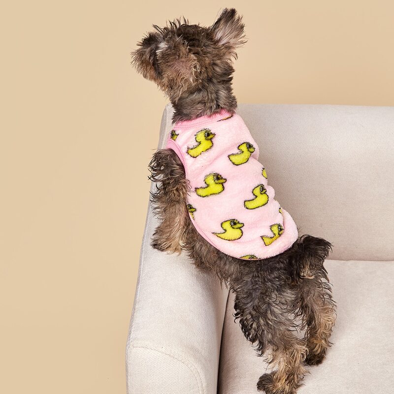 

Cute Duck Pattern Dog Tank, Pink