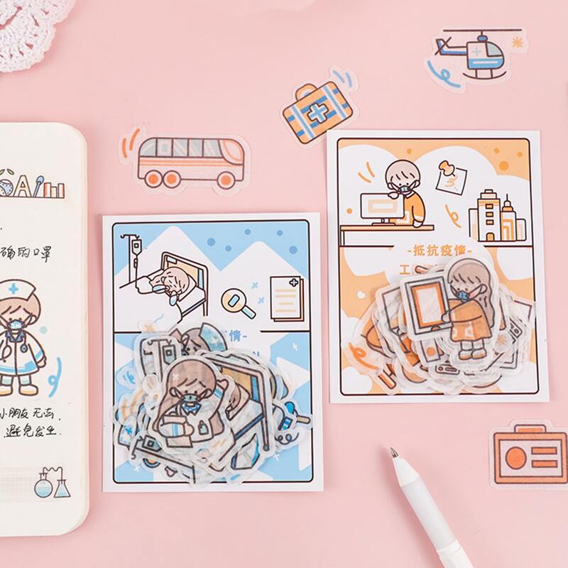 

40pcs Random Cartoon Sticker, Multicolor