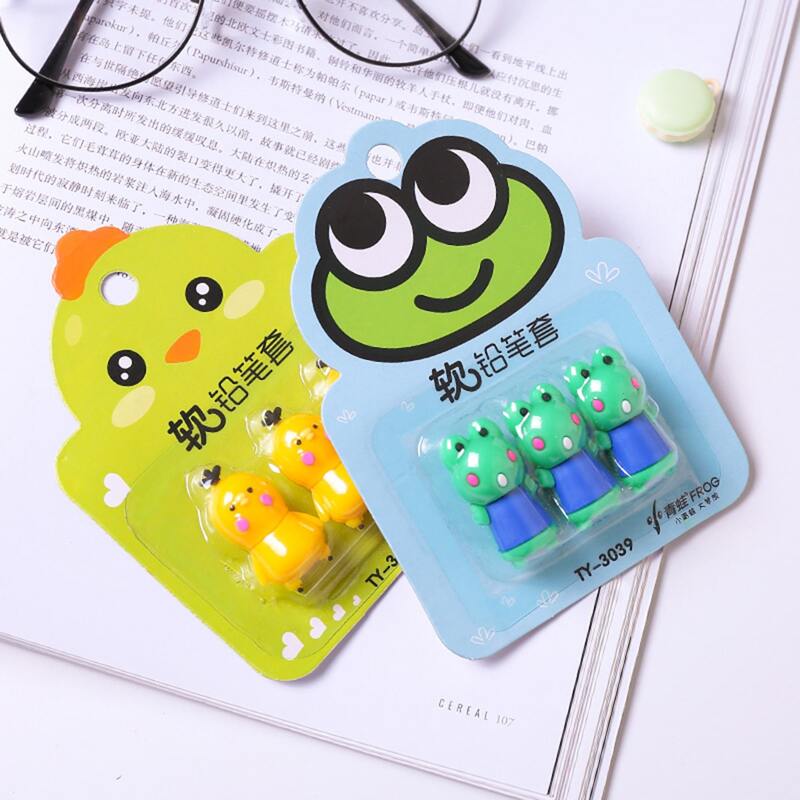 

3pcs Random Cartoon Pencil Protective Cover, Multicolor