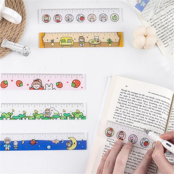 

1pc Cartoon Graphic Random Ruler, Multicolor