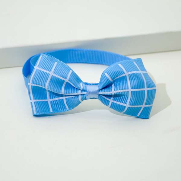 

Plaid Cat Bow Tie, Blue