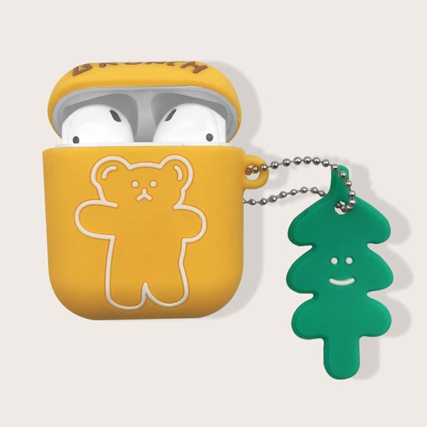 

Cute Bear Pattern Airpods Case, Yellow