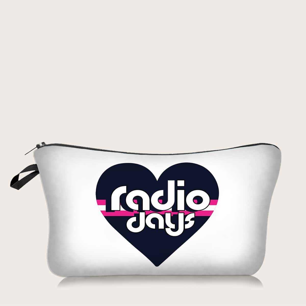 

Heart Print Makeup Bag, Multicolor