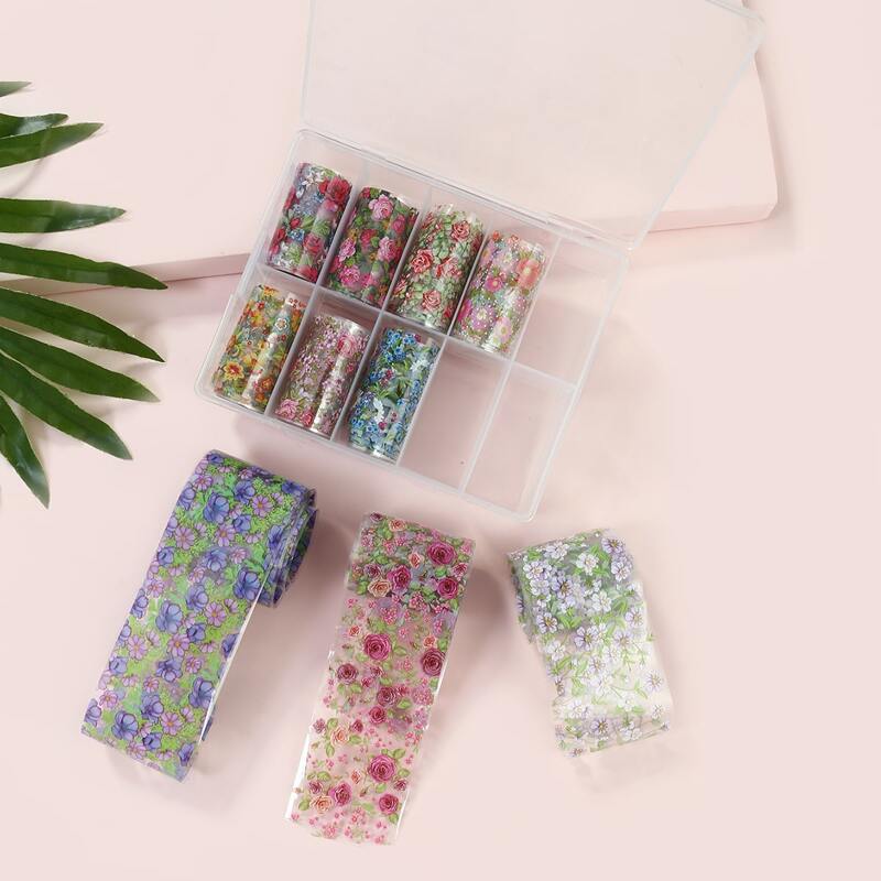 

10pcs Floral Nail Art Sticker, Multicolor
