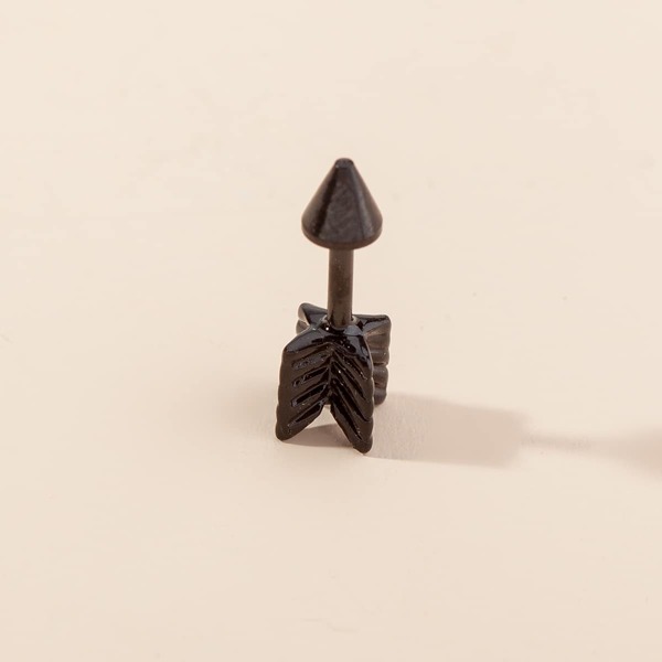 

1pc Arrow Design Double Stud Earring, Black