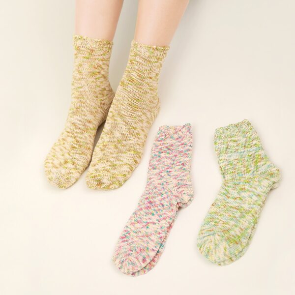 

3pairs Colorful Crew Socks, Multicolor