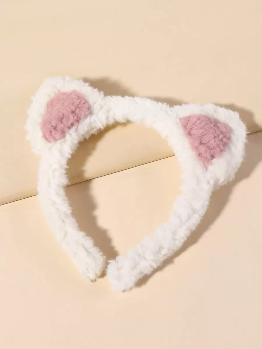 耳朵裝飾髮箍 - 白色 - 查看 1