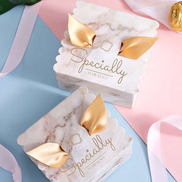 

10pcs Marble Pattern Candy Box, White