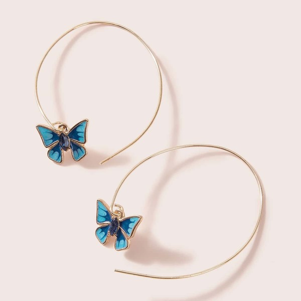 

Butterfly Decor Drop Earrings, Gold