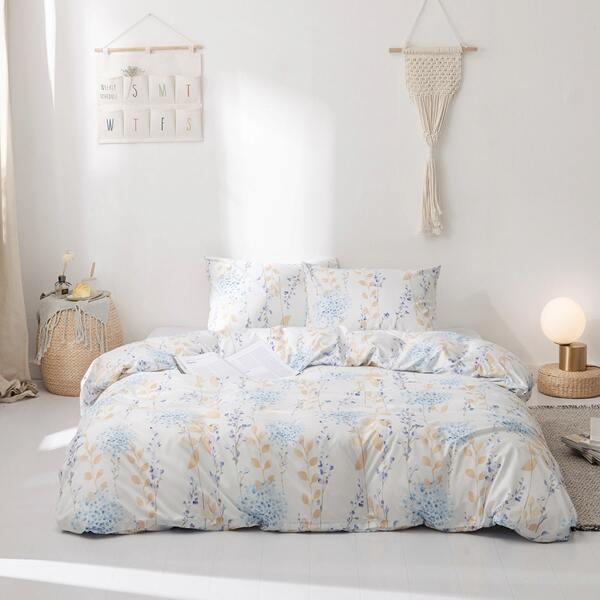 

Plants Print Bedding Set Without Filler, White
