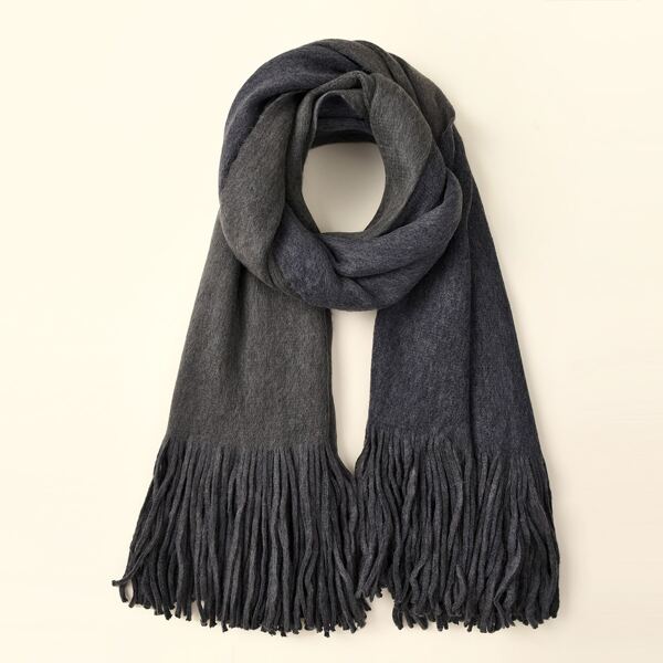 

Plain Fringe Hem Scarf, Grey
